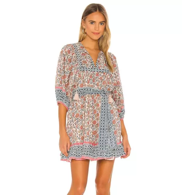 CLEOBELLA Magdalena Floral Belted V Neck Mini Dress XS $198