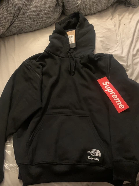 Supreme the north face metallic shop logo hooded sweatshirt black