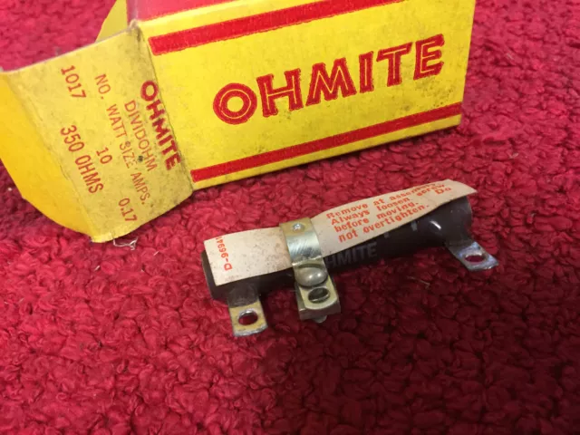 1017 Ohmite                350 Ohm 10 Watt         Dividohm Resistor