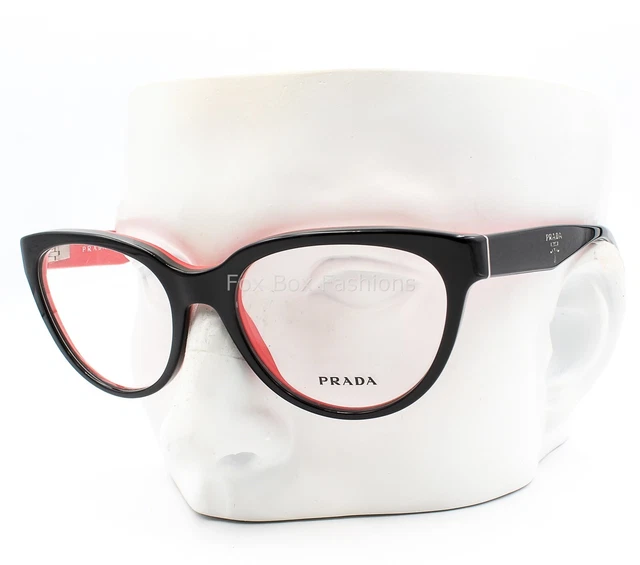 Prada VPR 10P KA3-1O1 Eyeglasses Glasses Polished Black on Pink 52-17-140 w/case