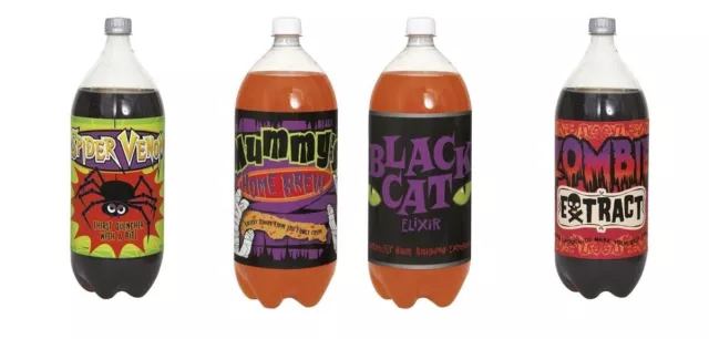Soda / Pop Bottle Labels - Pack Of 4 - Perfect For Halloween
