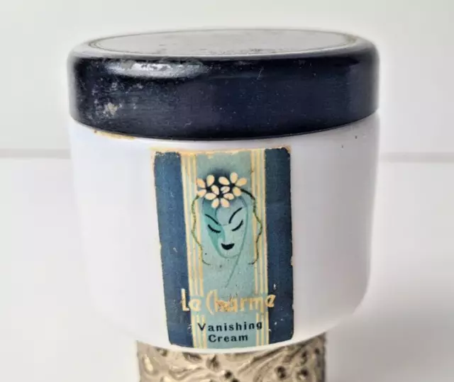 Vintage Jar of La Charme Vanishing Cream Dried Contents Collectable Cosmetics