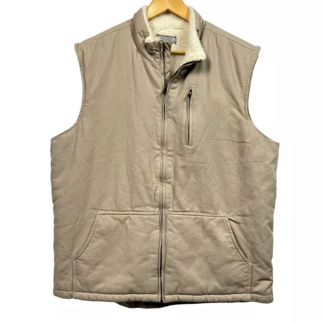 OCEAN COAST VEST Men Large L Sherpa Lined Insulated Duck Hunting Jacket ...