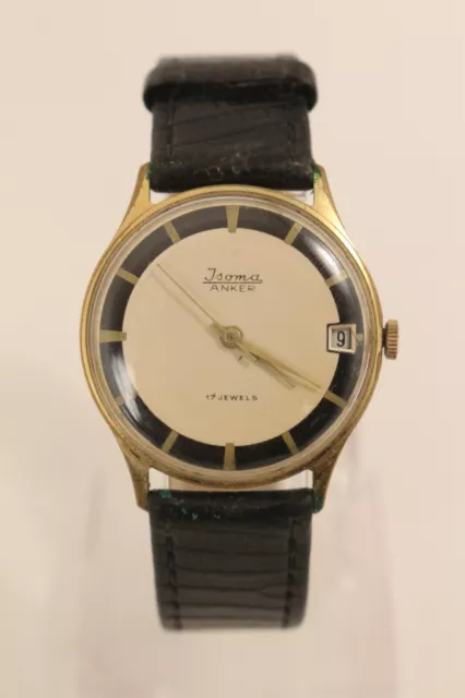 Isoma Anker Herren Armbanduhr Cal. 313 HB Datum 60er Jahre HAU Vintage 16/I30