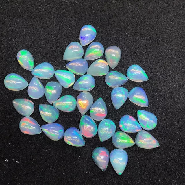 Opal pear cabochon Éthiopien fire Naturel Welo Poire lot 6x4MM 2