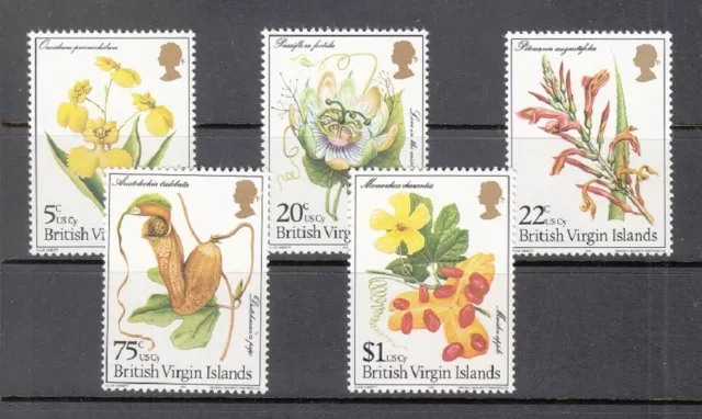 British Virgin Islands Sc# 401-405 Flowers - Mnh