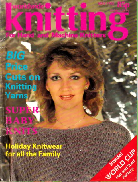 Worldwide Knitting Machine & Hand Knitters Pattern Magazine May 1982 World Cup