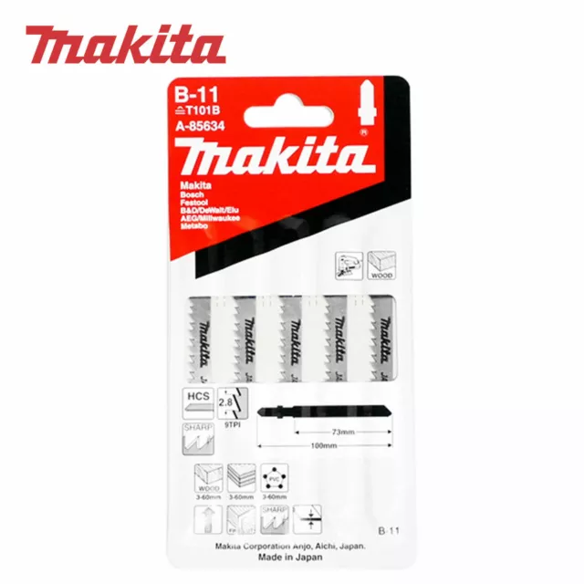 5x Makita A-85634 Clean Cut Wood Jigsaw Blades fits Bosch, DeWalt wood PVC B-11