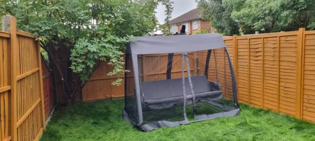 OUTSUNNY 2 SEAT Kids Canopy Swing Chair w Adjustable Awning