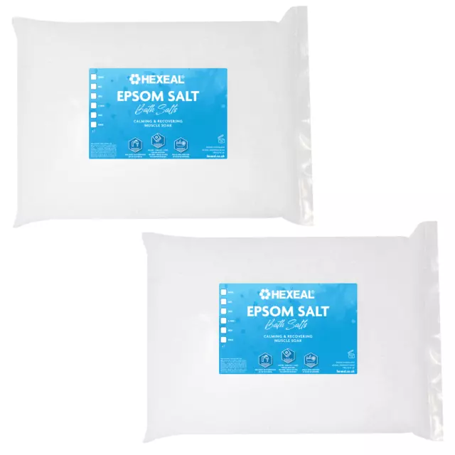 Hexeal EPSOM SALT | 10kg Bag | FCC Food Grade | Magnesium Sulphate