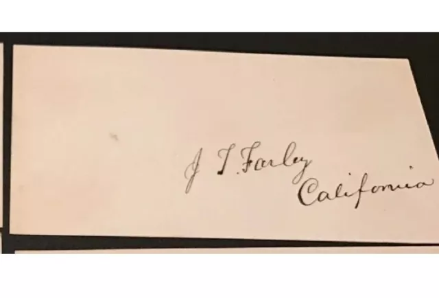Signed James Thompson Farley CA Senator & Orig 1849 California Gold STRIKE Miner
