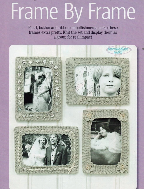 Stylist Pattern Photo Frame ~ PULL-OUT KNITTING Pattern For Pretty Photograph Frames ~ £1.80 ...