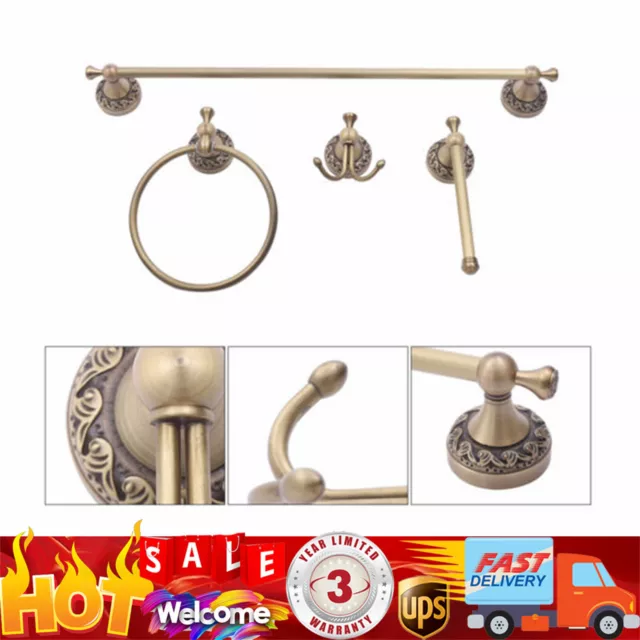 Antique Brass Bathroom Towel Bar Ring Holder Hardware Accessories Set Bathroom