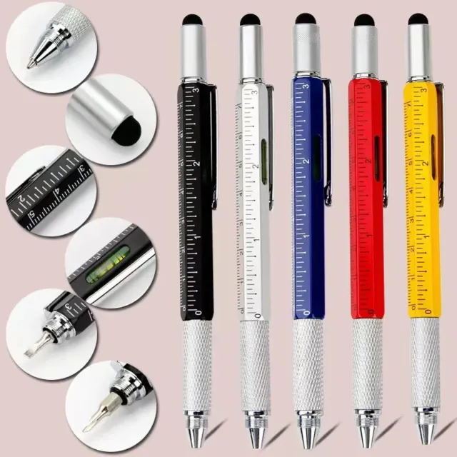 7 in1 Multifunction Ballpoint Pen with Modern Handheld Tool Level Measure - Mult