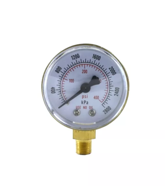 High Pressure Gauge for Acetylene Regulator 0-400 psi 2 inches - 1/8" NPT Thread