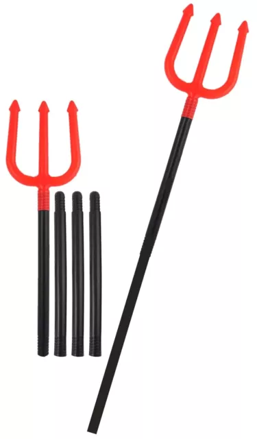 Red Plastic Devil Fork - Halloween Costume Accessory Fancy Dress Up Cane Stick