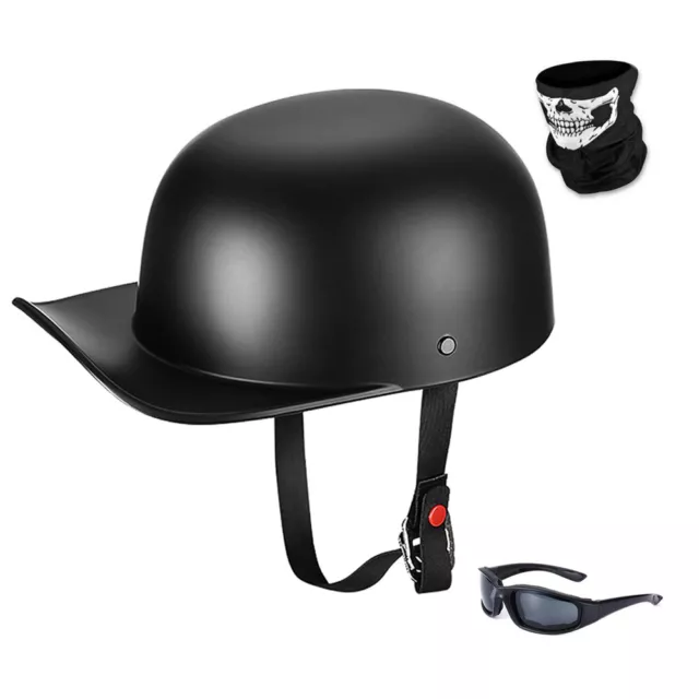 Open Face Motorcycle Half Helmet Retro Baseball Cap Scooter Moped Jet Helmet DOT