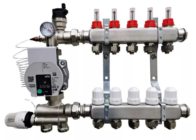 WILO Festwertregelset für Fußbodenheizung aus Heizkreisverteiler 2-10 fach