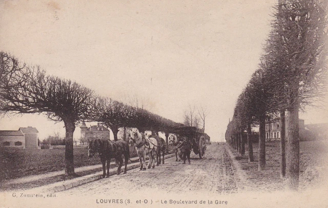 Carte Postale Ancienne Cpa 95 Louvres Le Boulevard De La Gare