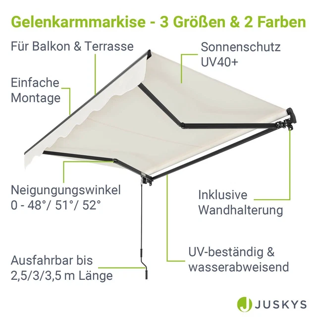 Festnight Elektrische Gelenkarmmarkise 450x300 Cm - Automatische Terrassenmarkise Mit Fernbedienung
