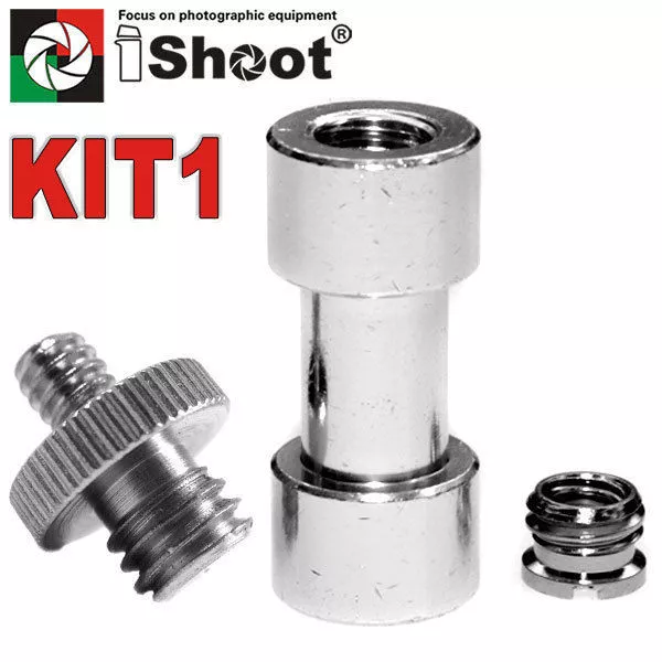 1/4" 3/8" Tripod Screw Flash Mount Bracket Holder Camera Adapters Kit-1 UK