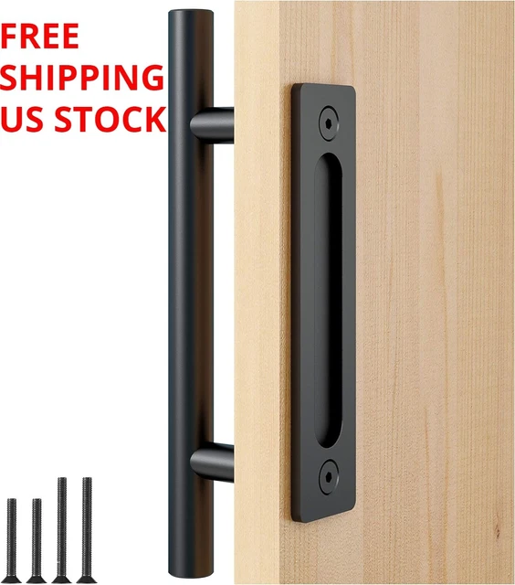 12 Inch Heavy Duty Sliding Barn Door Handle Pull and Flush Door Handle Set