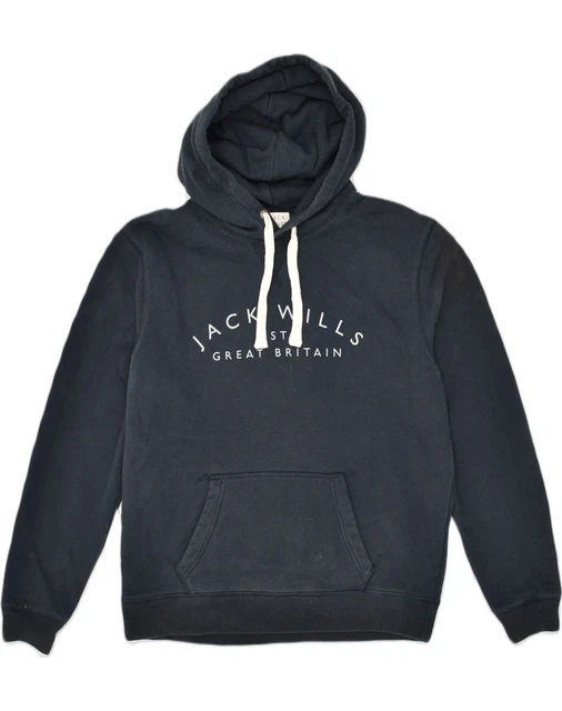 JACK WILLS MENS Graphic Hoodie Jumper Large Green Cotton AJ88