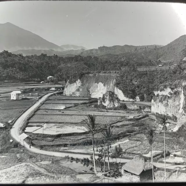 Vtg Magic Lantern Glass Slide Photo Famous Ravine Sumatra Landscape