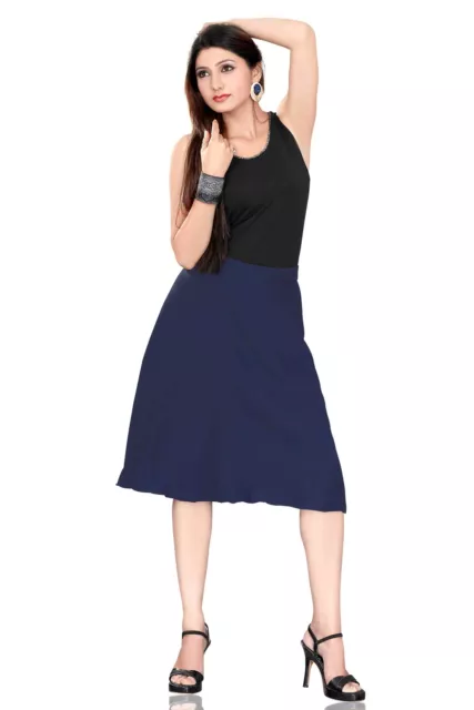 Plissettato a-Line Donna Gonna, Blu Navy