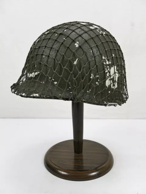 US ARMY WW2 M1 Stahlhelm Glocke mit Rest Wintertarnung / mit Liner und Helmnetz