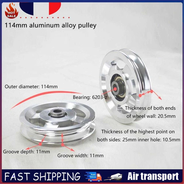 Aluminium Alloy Bearing Pulley Wheel Fitness Gym Equipment Replace (114mm) ~