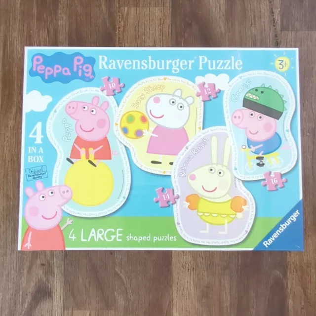 Ravensburger Peppa Pig 4 Large Shaped Jigsaw Puzzles Premium Grade Cardboard