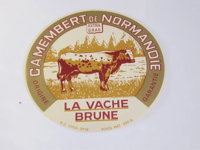 étiquette de fromage camembert LA VACHE BRUNE