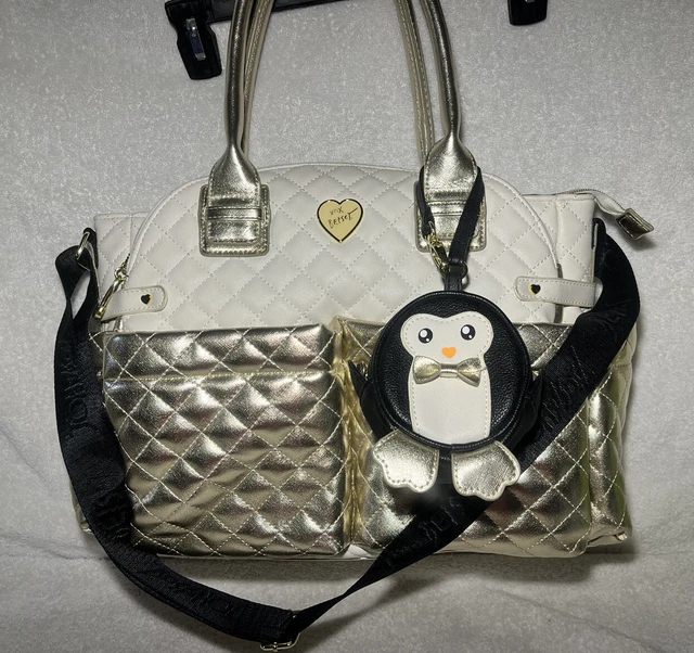 Betsey johnson diaper bag sales with changing mat in gold