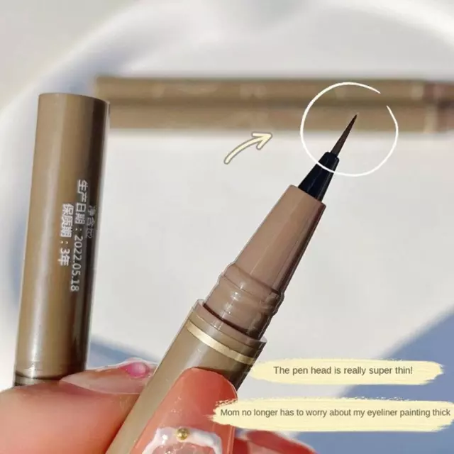 Delineador de ojos líquido delgado lápiz delineador de ojos color marrón marca larga uV2 duradera V5O7