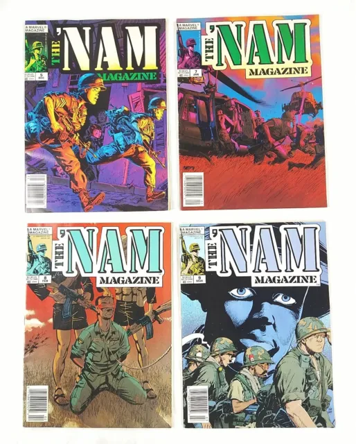 The Nam Comic Magazine #5 7 8 9 Newsstand Lot (1989 Marvel Comics)