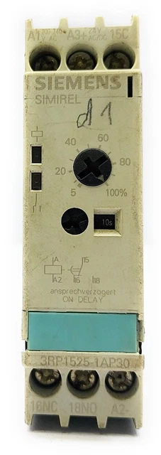 3RP1505-1RW30 | Relais temporisé Siemens, 24 → 240V c.a. / V c.c., Rail