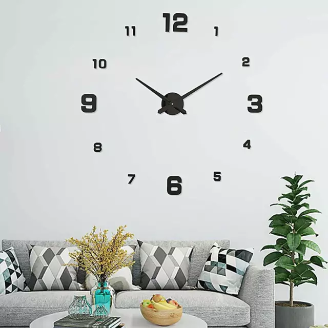 OROLOGIO DA PARETE Adesivo 3D Wall Clock Moderno per Soggiorno Camera  Salone EUR 26,43 - PicClick IT