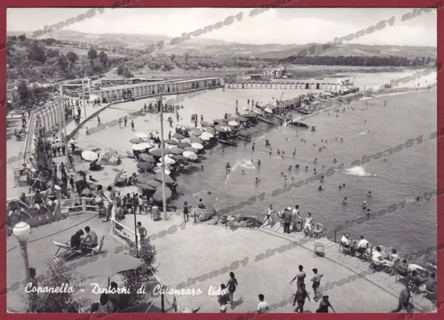 CATANZARO COPANELLO 01 SPIAGGIA BAGNI Cartolina FOTOGRAFICA viaggiata 1961