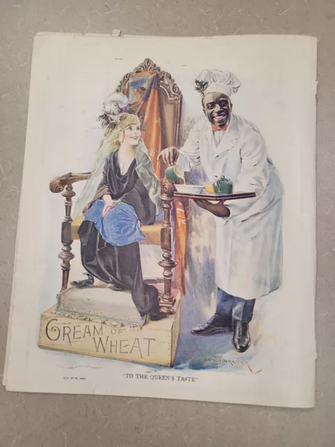 Vintage 1923 Orig Magazine Ad Cream of Wheat Cereal To The Queen's Taste
