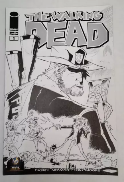 WALKING DEAD #1 Austin 2013 B/W Wizard World Comic Con Exclusive Variant Image