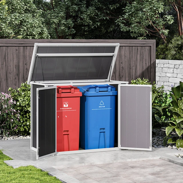 Garbage Dustbin Outside LARGE GARDEN LOCKABLE Outdoor Garbage Dustbin Bin Shed Storage Bike ...