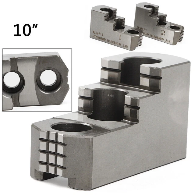 3Pcs 10" HARD JAWS for Kitagawa B-210 1.5mm x 60 CNC Lathe Chuck Steel Set Kit
