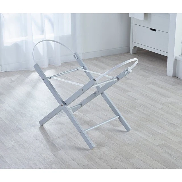 Cesta plegable Kinder Valley ópalo Moisés con soporte gris - pino liso de lujo