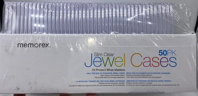 Memorex DVD Slim Clear Cases, 44 Count partially Sealed New Open Box Jewel Cases