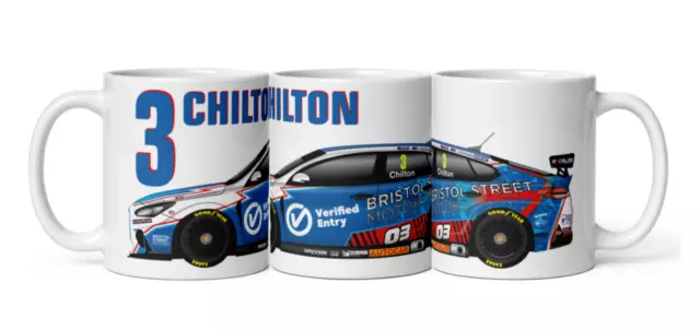 2023 BTCC Tom Chilton Excler8 British Touring Car Coffee Tea Mug