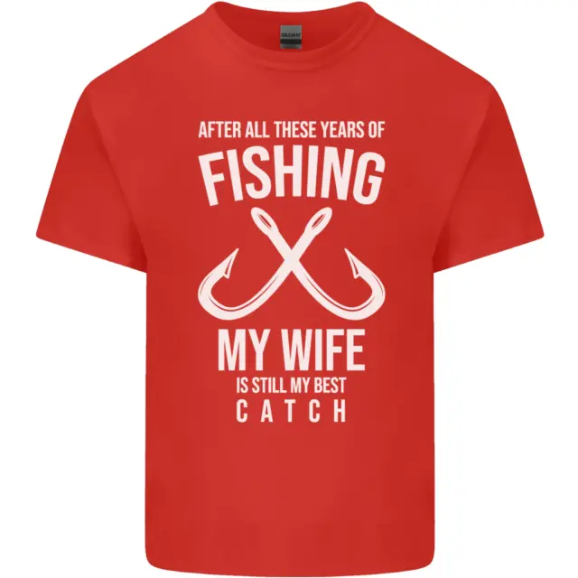 T-shirt da uomo in cotone moglie Best Catch divertente pesca pescatore pescatore 4