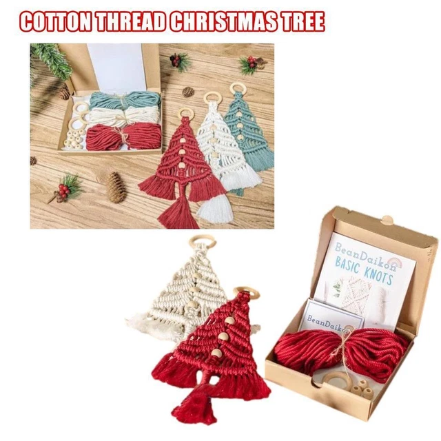 Kit de árbol de Navidad hágalo usted mismo, macrame tejido árboles de Navidad hágalo usted mismo; pared F9J1 G2P8