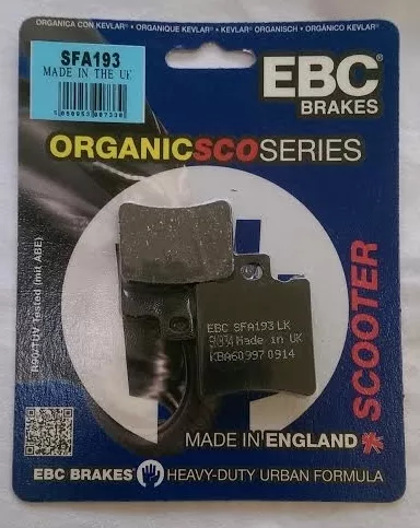 EBC Organic FRONT Disc Brake Pads (1 Set) Fits PIAGGIO NRG 50 MC3 (2001 to 2005)