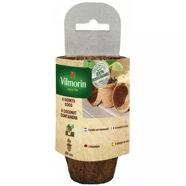 Vilmorin - 8 Godets Coco Ronds 6cm